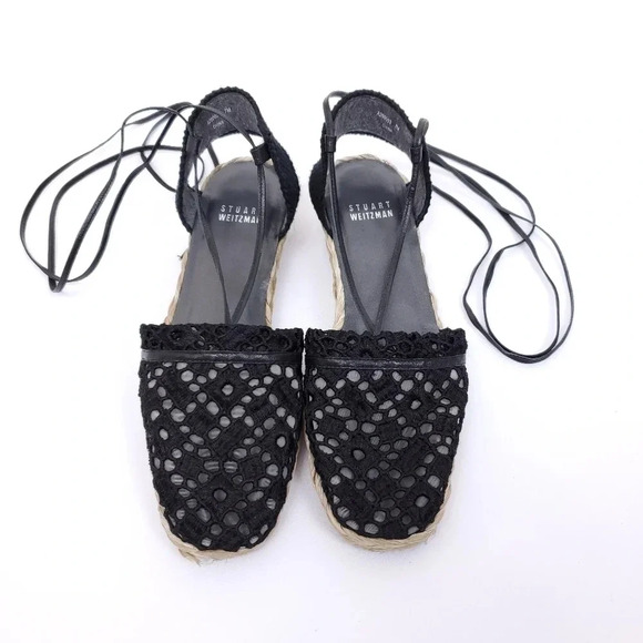 Stuart Weitzman Espadrilles Patterned Eyelet 7M - Picture 11 of 11